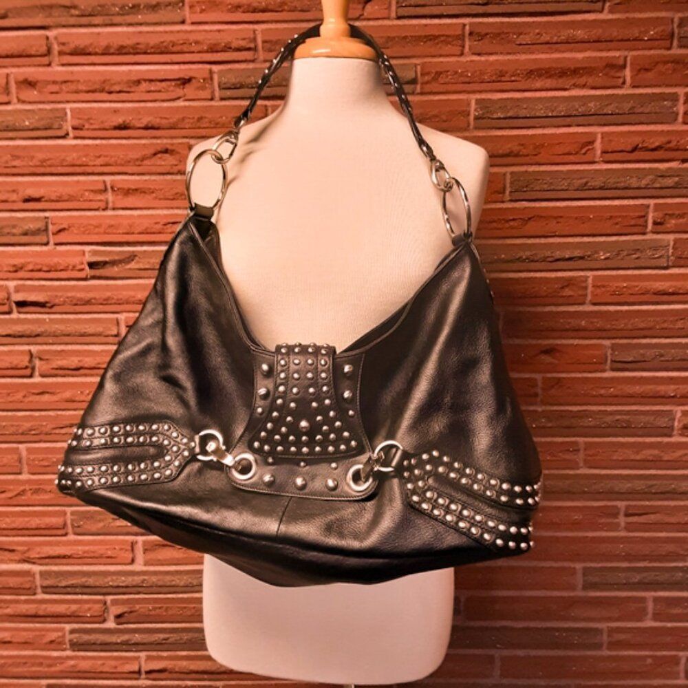 Babee D Rome Studded Brown Boho Shoulder Bag Purse